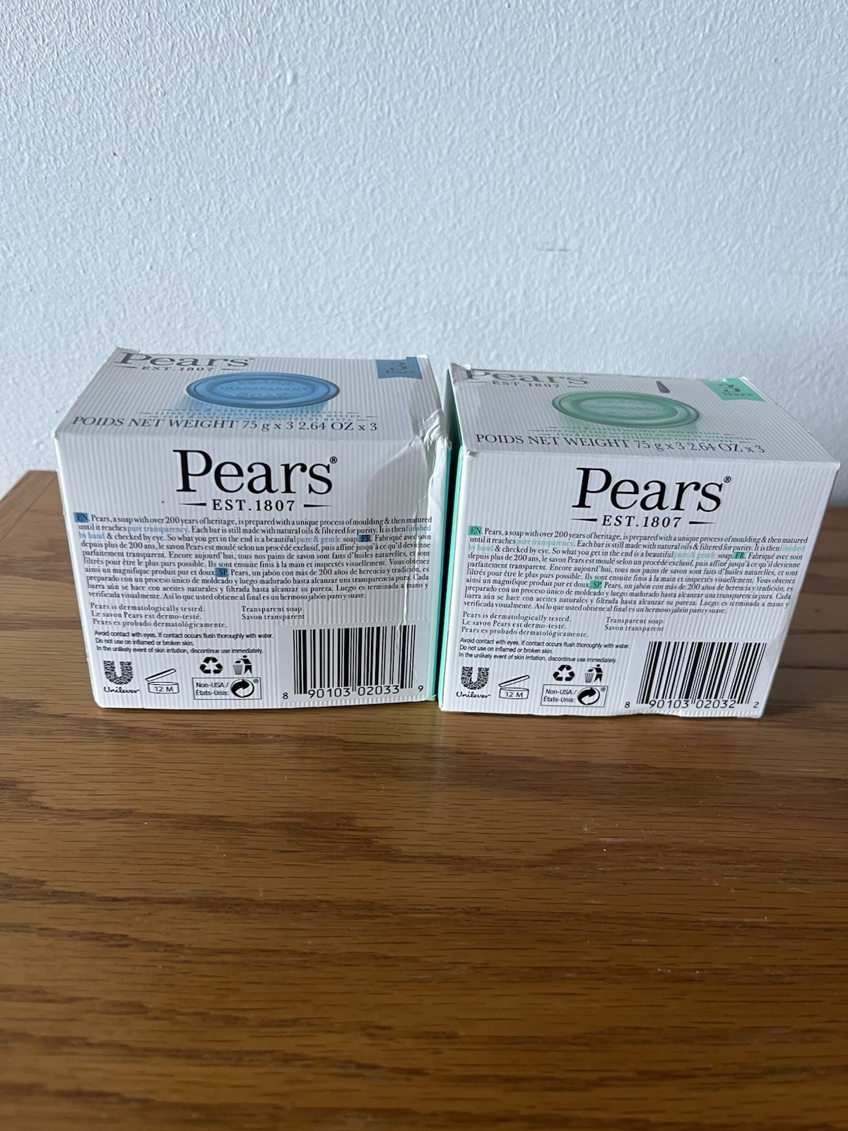 Pears Soap Bundle 1 Box W/Lemon Flower Extract & 1 Box W/ Mint Extracts 2.64 OZ