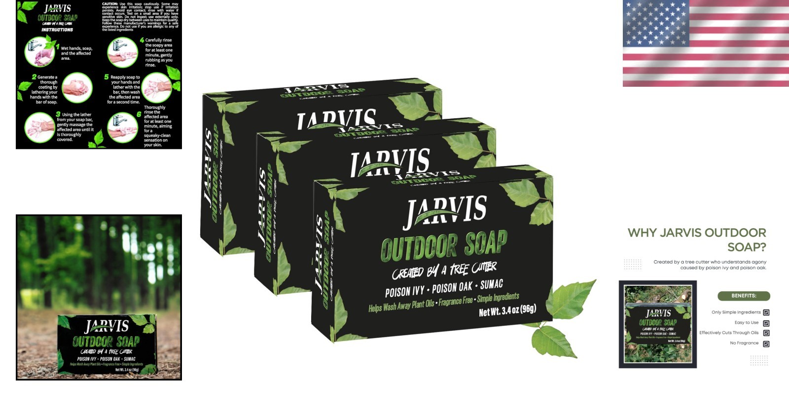 Natural Poison Ivy Soap – Fast Relief from Itching & Irritated Skin (3 Pack)
