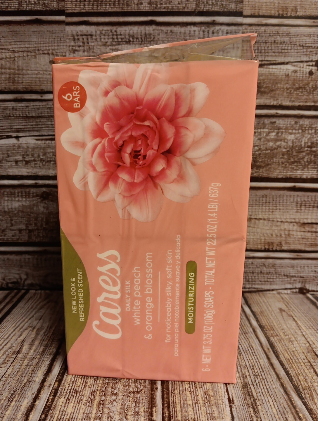 Caress Daily Silk White Peach & Silky Orange Blossom 6 Bars 4.0 oz Each New