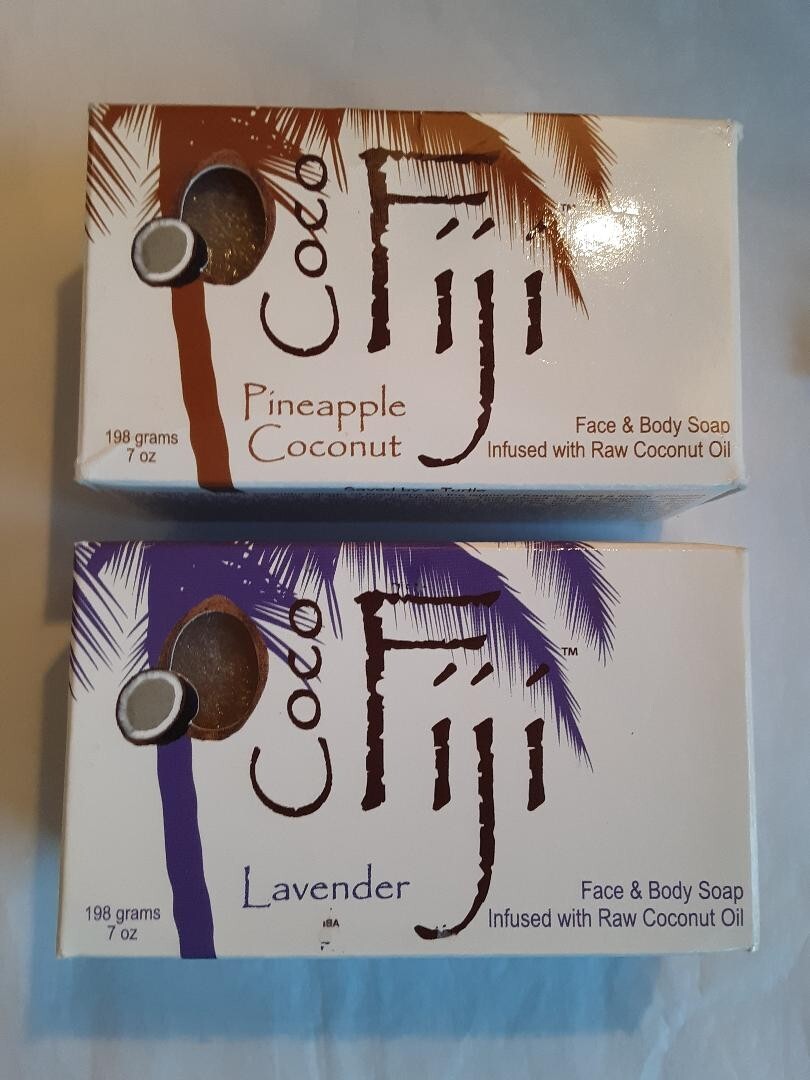 Organic Coco Fiji Pineapple Coconut Soap Bar and Lavender Soap Bar set