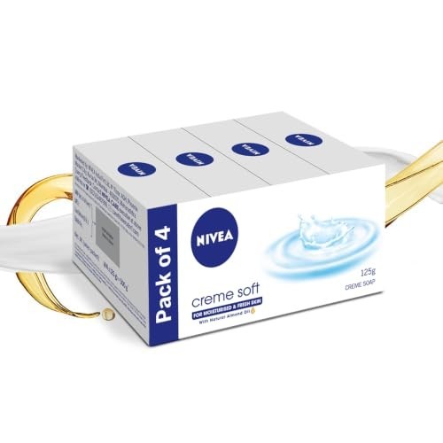 Nivea Creme Soft Soap 125g Pack of 4 Moisturizing Cream Bath Bars Fresh FS