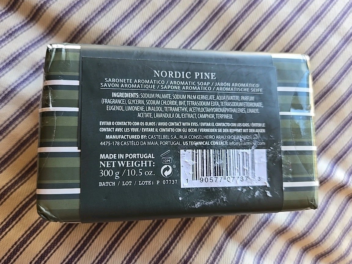 Casa Dos Aromas Triple-Milled Soap Nordic Pine Scented 10.5 Oz Bar For Men