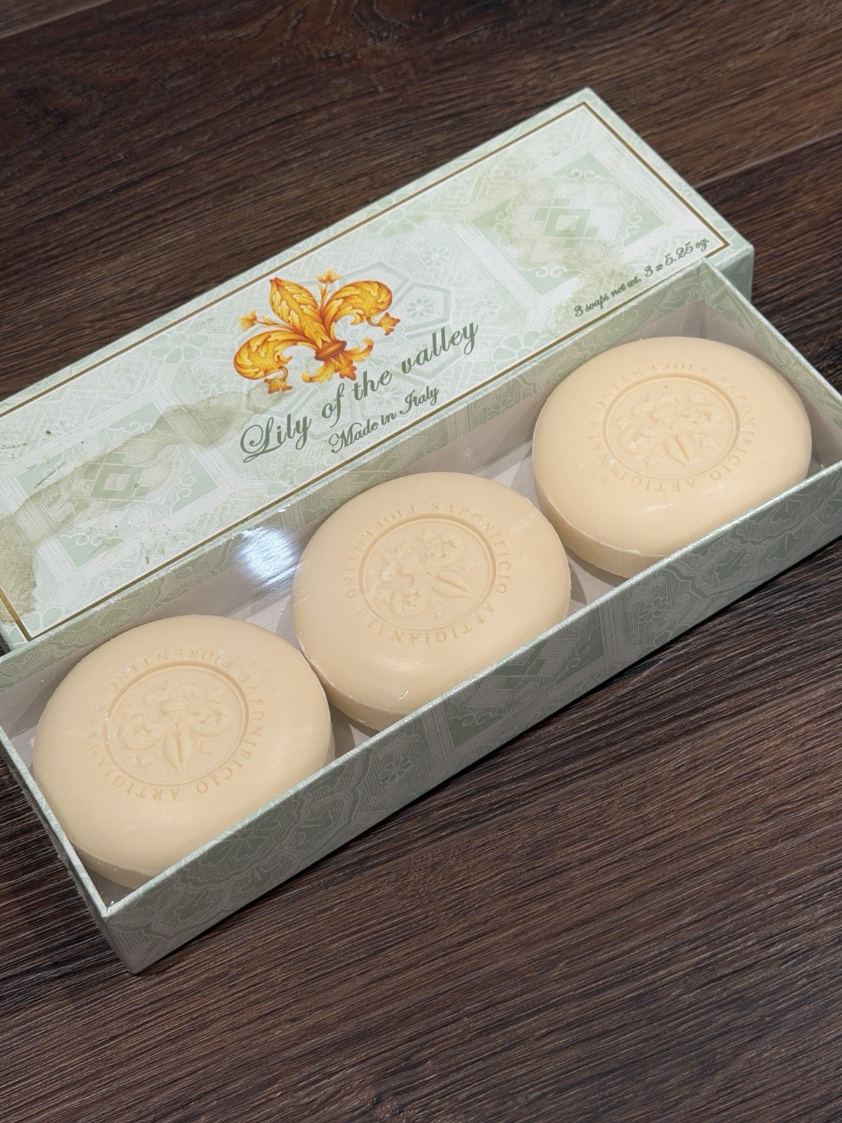 3 Bars Lily Of The Valley Soap Florentino Perfumed Saponificio Antigianate Italy