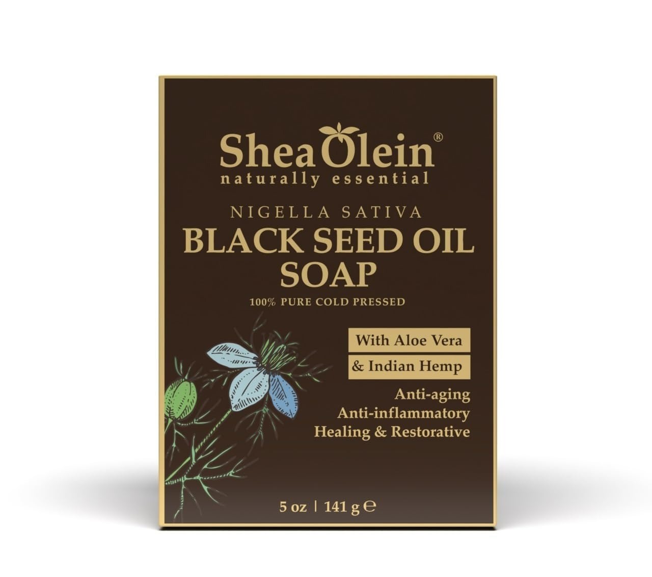Shea Olein Black Seed Oil Soap 6 Pack 5oz Aloe Vera Indian Hemp Nigella Sativa