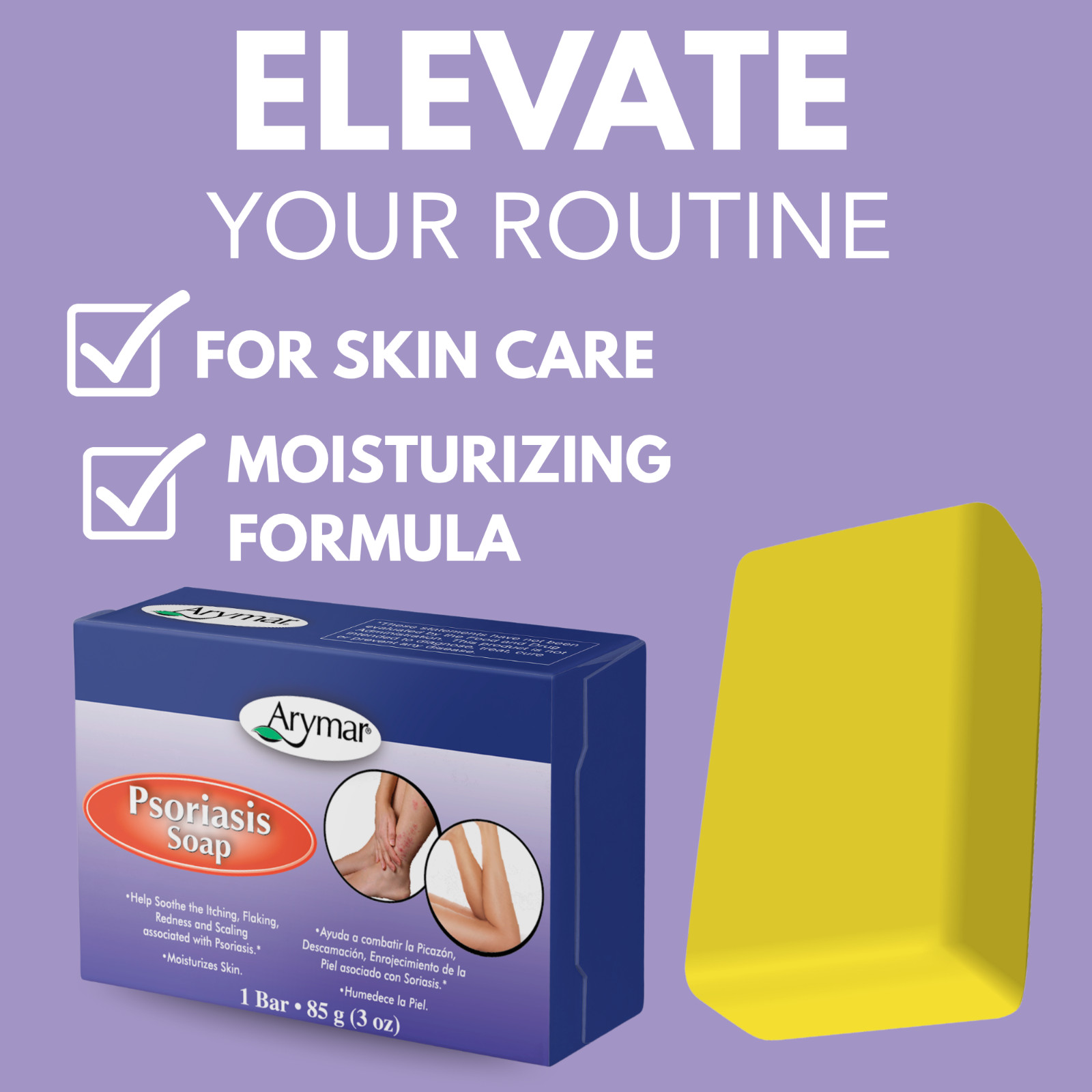 Arymar Psoriasis Soap 3 oz – Soothes Itching, Flaking & Redness, Packs 1-25