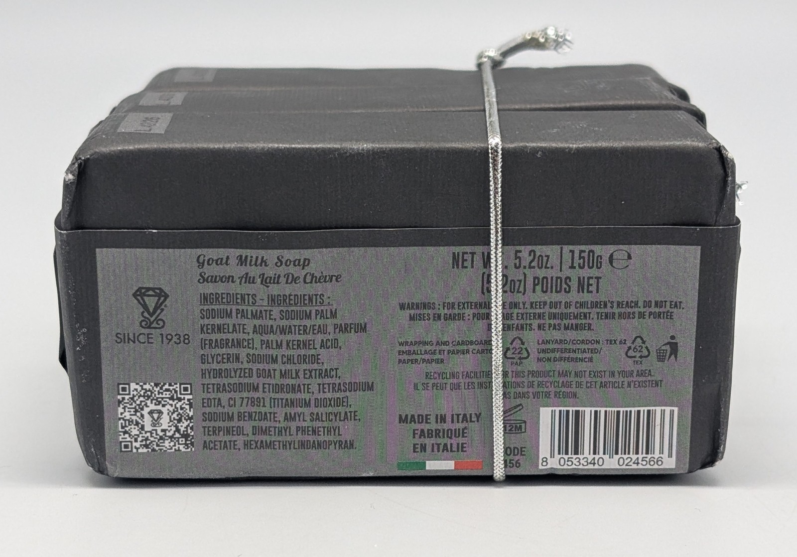 3x 5.2oz Zeni Goat Milk Triple Milled Bar Soap – Made in ITALY – Total 15.8oz