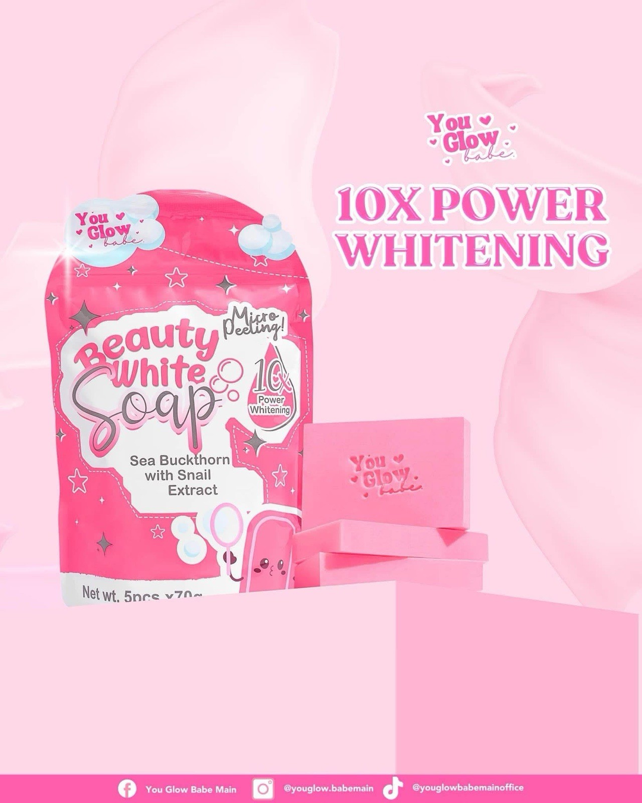 Beauty White Soap by You Glow Babe, 5 Bars x 70g