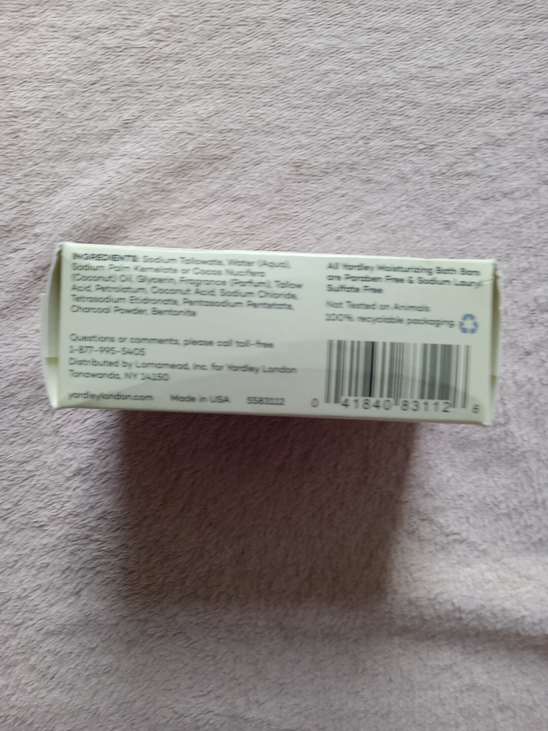 4 Yardley Activated Charcoal Soap 4 Oz Bentonite Clay To Cleanse & Purify Skin