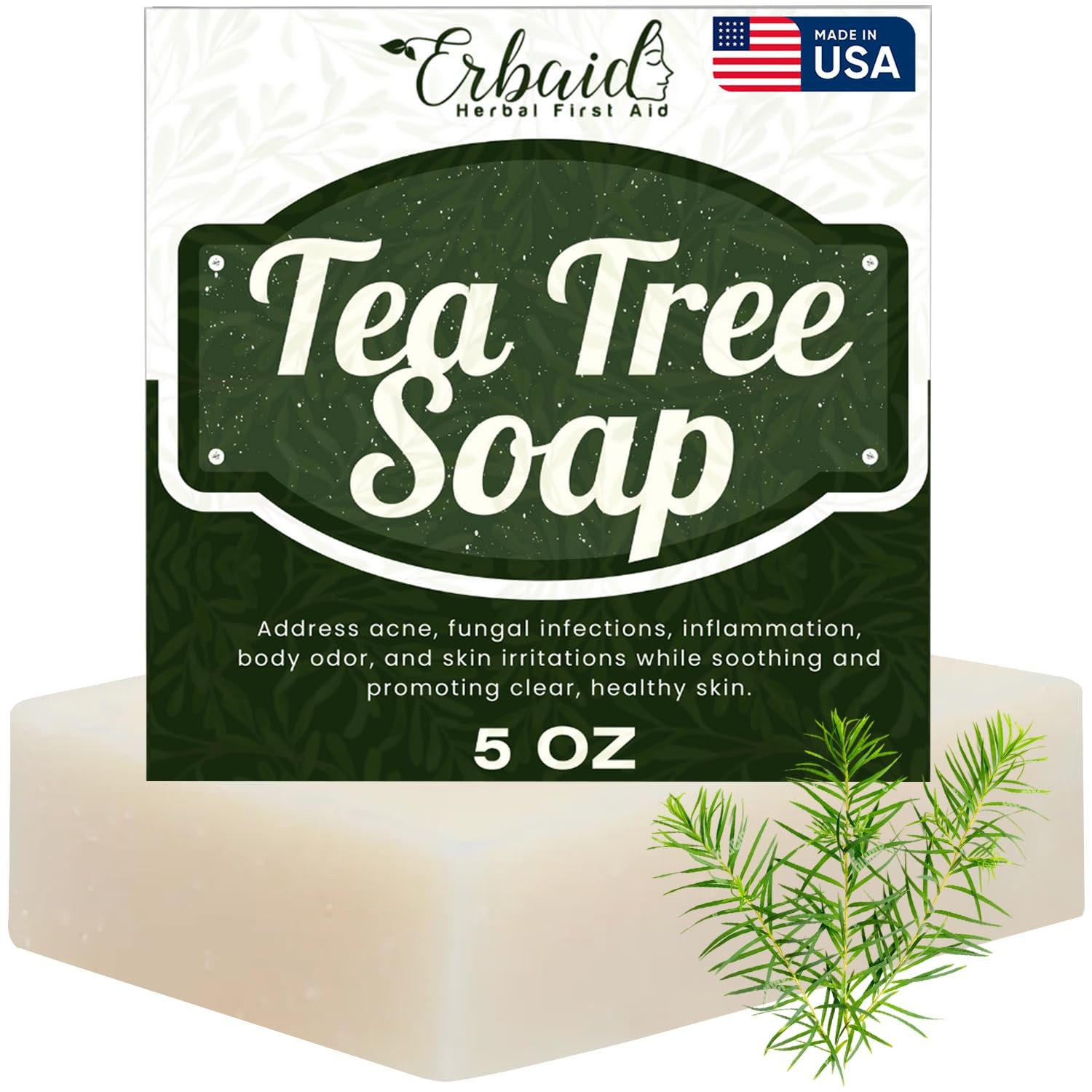 Tea Tree Soap – Natural Defense Tea Tree Oil Wash Bar for Face & Body – Remed…