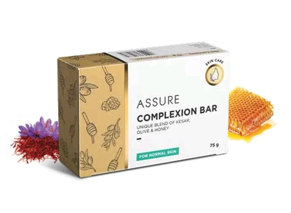 ASSURE COMPLEXION BAR UNIQUE BLEND OF KESAR, OLIVE & HONEY (4x 75 g)