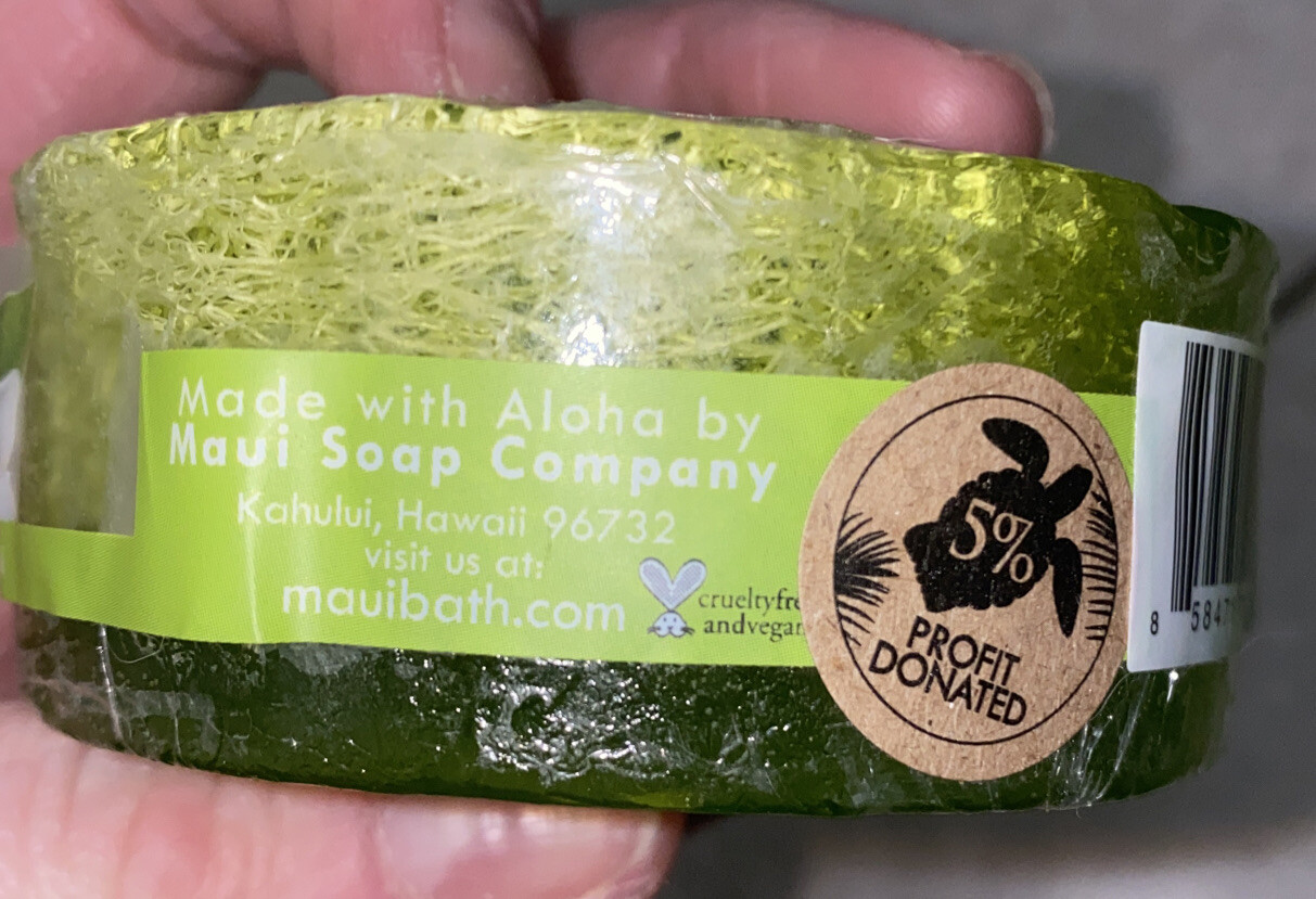 (2) Maui Soap Co Loofah Soap Sea Salt Maui Kiss & Gardenia Hawaiian NEW