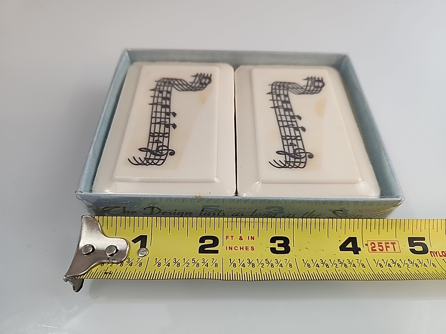Vintage Katherine Gray French Milled Soap w/ Cold Cream 2 Bar Music Notes New