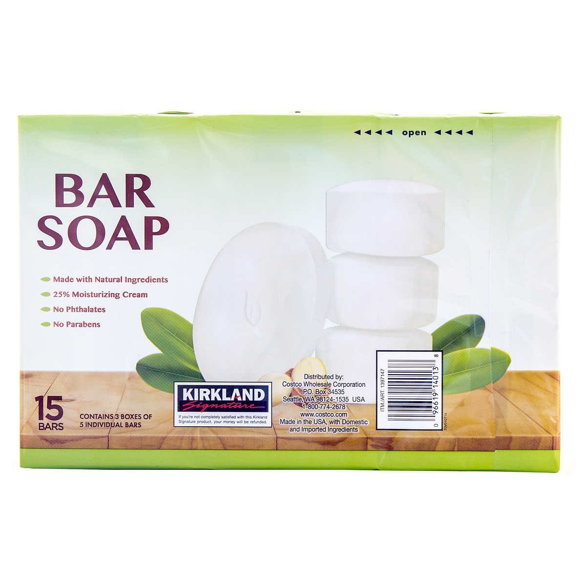 Kirkland Signature Bar Soap with Shea Butter, 4.5 Ounce (15 Count)