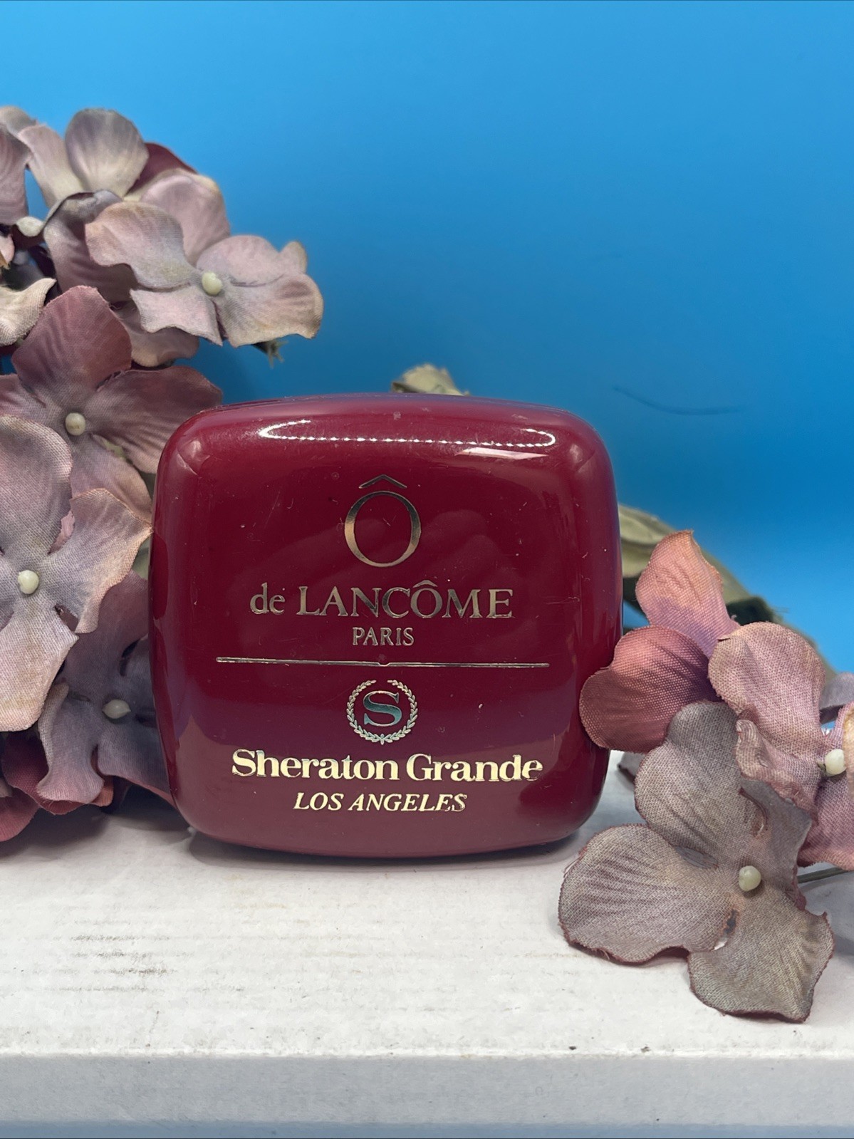 Vintage Lancome Paris Savon 50g Scented Soap with Red Travel Case Made in Italy