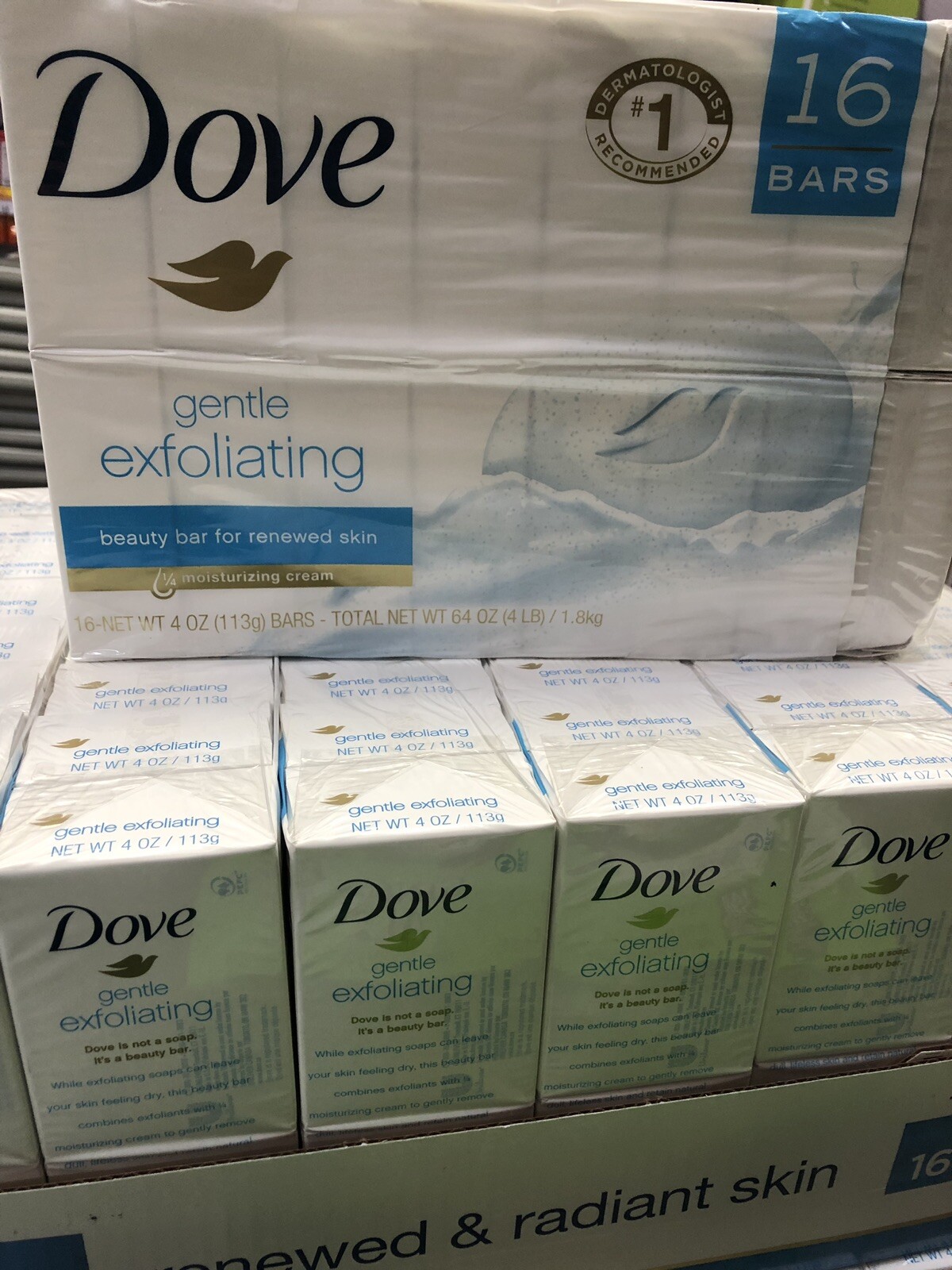Dove Beauty Bar, Sensitive Skin Gentle Exfoliating Beauty bar for renew 16X4oz