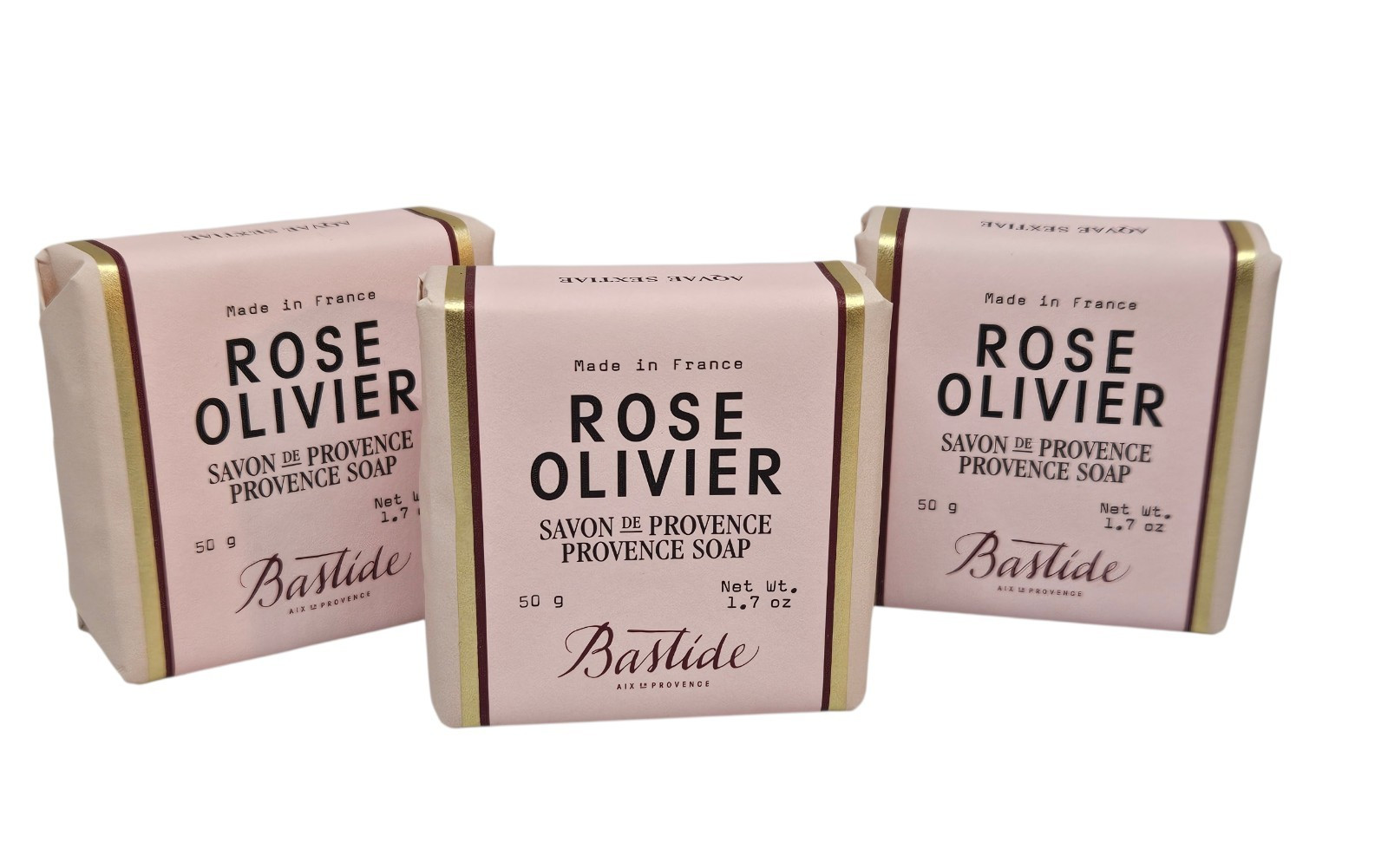Bastide ROSE OLIVIER Savon De Provence Soap 1.7oz Travel Size (3 Pack)