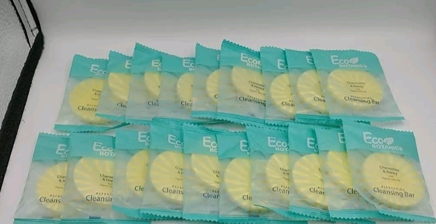 Lot of 50 Eco Botanics Chamomile & Honey Cleansing Bar, Soap Hotel Travel Size