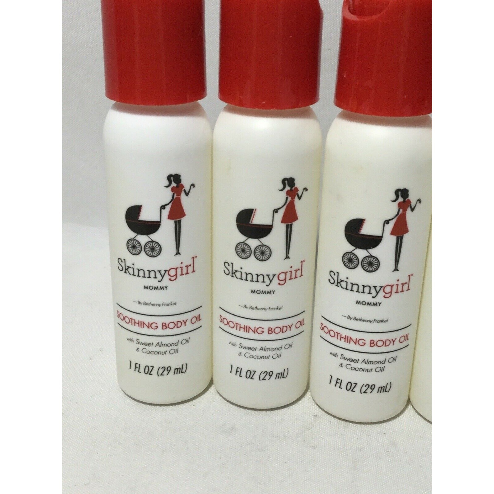 Skinnygirl Mommy Soothing Body Oil 1 Fl Oz , Lot of 4, Almond Oil & Coconut Oil