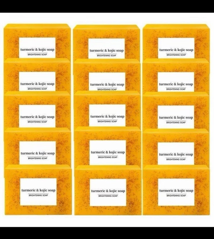 Turmeric & Kojic Brightening Soap Bars Lot of 13.5oz Orange Rectangular