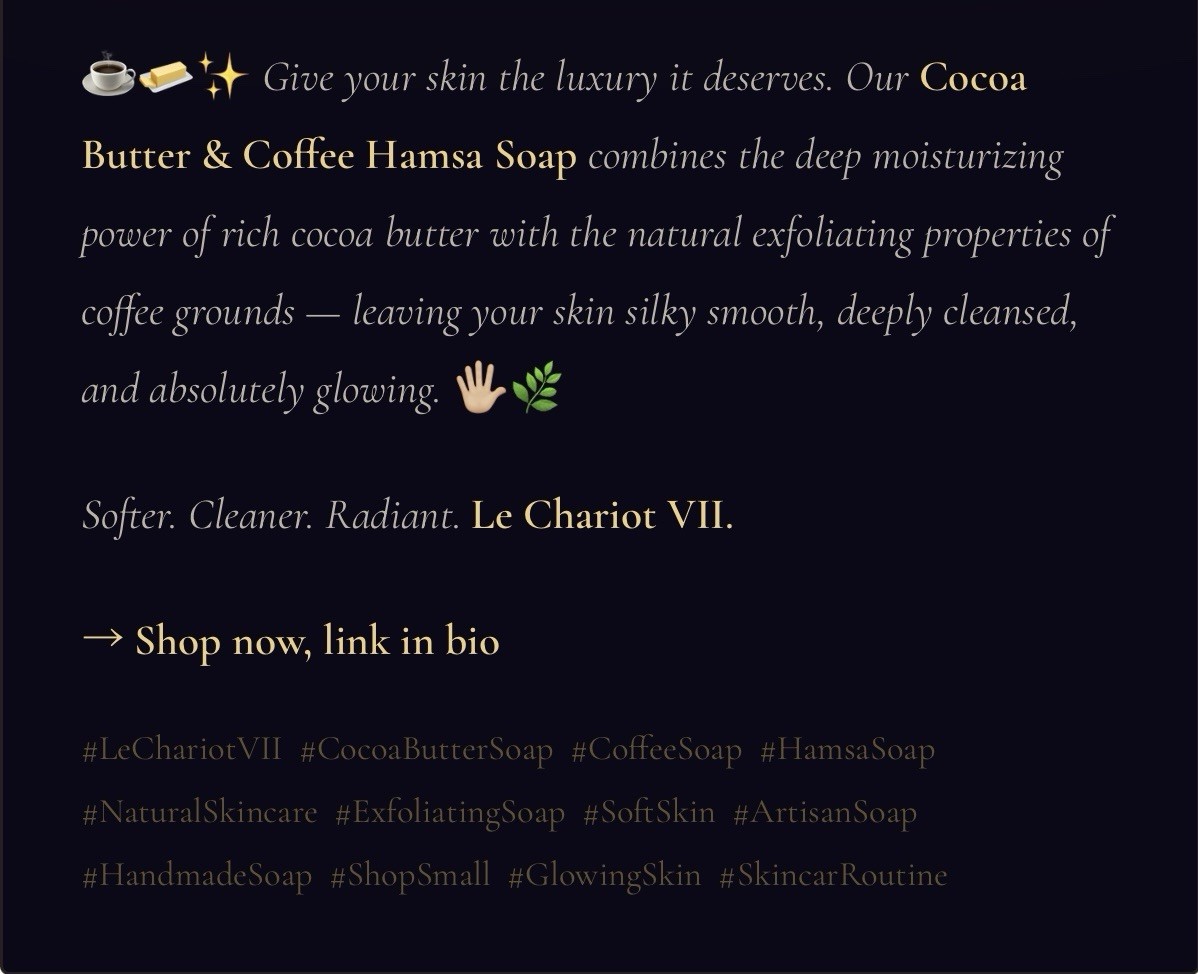 Cocoa Butter and Coffee Hamsa Hand Soap Bar (Cleansing Soap) Vanilla Scented
