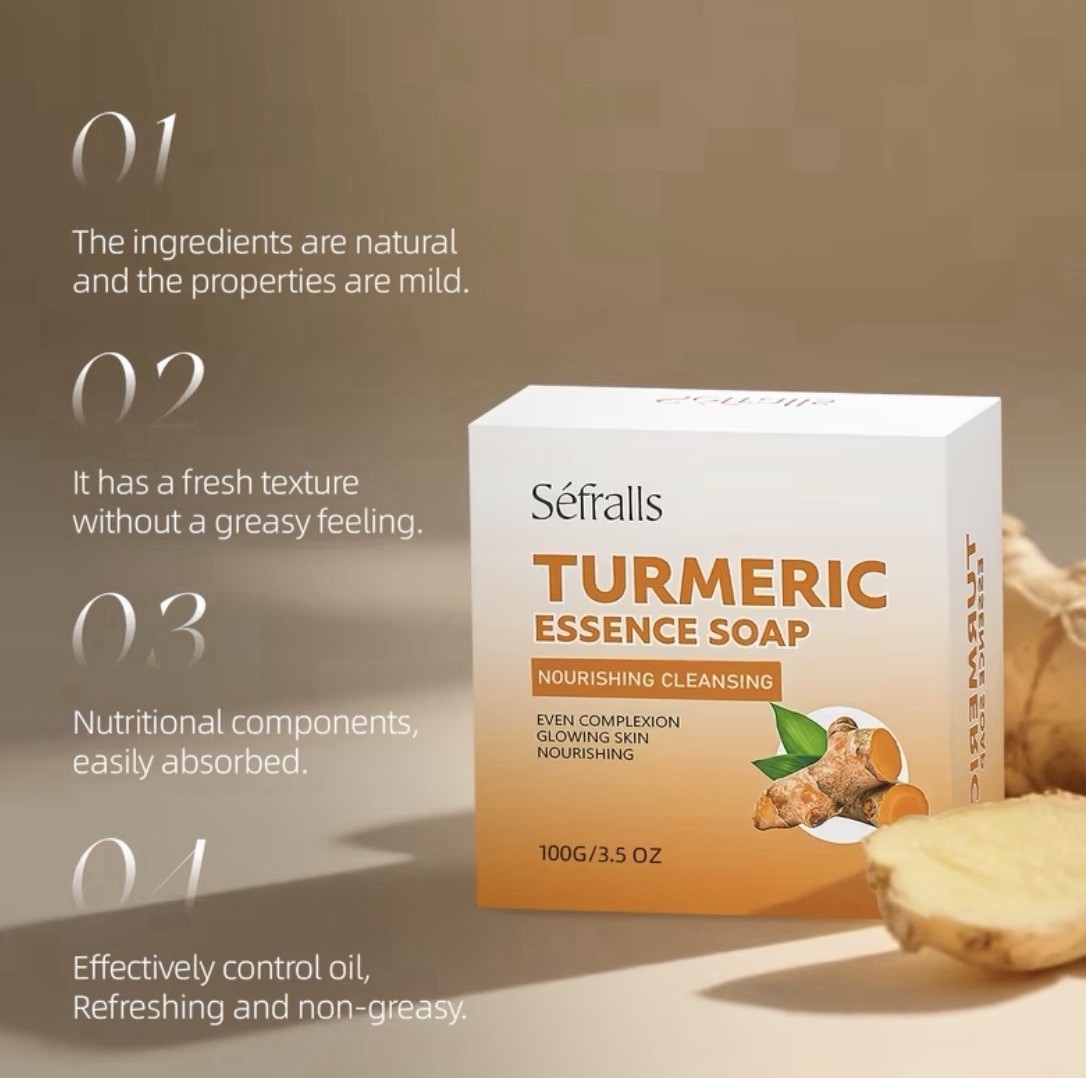 Sefralls Turmeric Essence Bar Soap Nourishing Oil Control 100g/3.5 oz