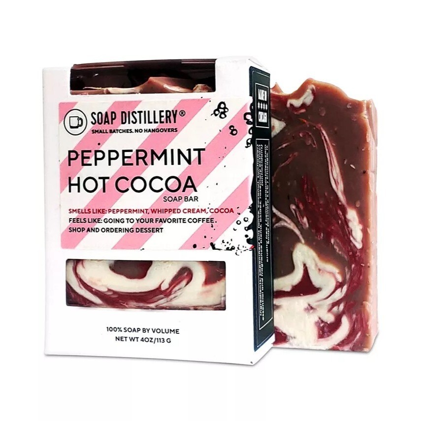 Soap Distillery Peppermint Hot Cocoa Soap Bar 2 pack NWB
