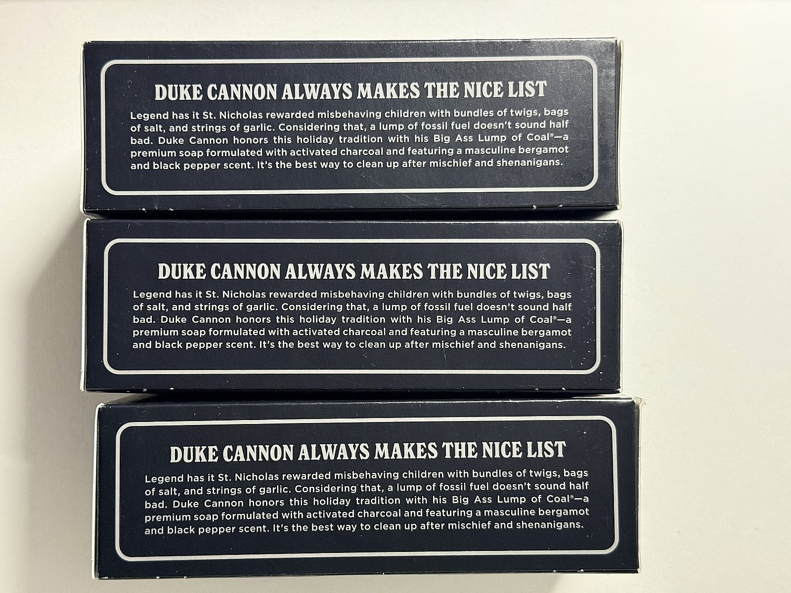 3 pack bars of Duke Cannon Charcoal Soap – 10oz new great fragrance