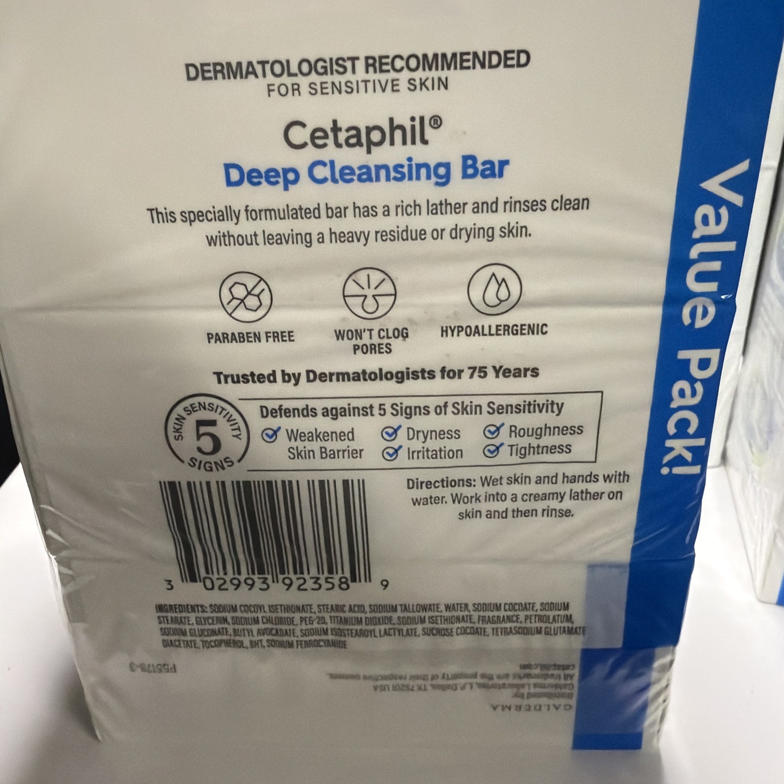 Cetaphil Deep Cleansing Soap Bar – 3 Pack Value Pack NEW