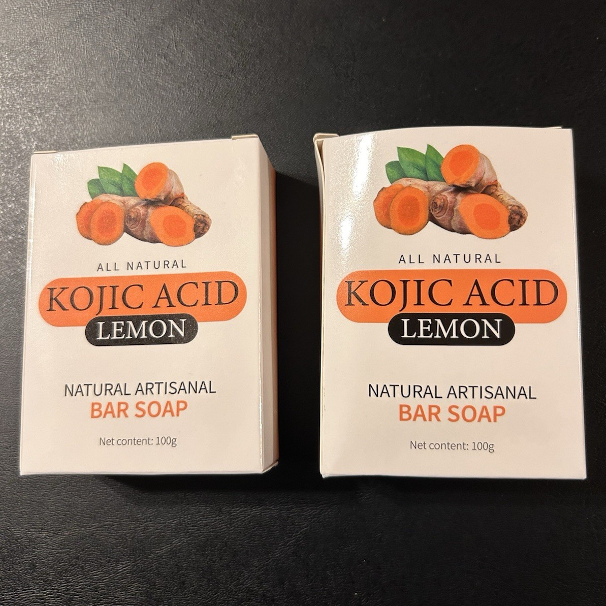 Kojic Acid Lemon Bar Soap 100g (2 Boxes) Vitamin C Hyaluronic Acid