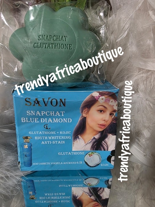 Snapchat Diamant blue Glutathion & Kojic Exfoliating & Whitening Soap 200gX 1.👌