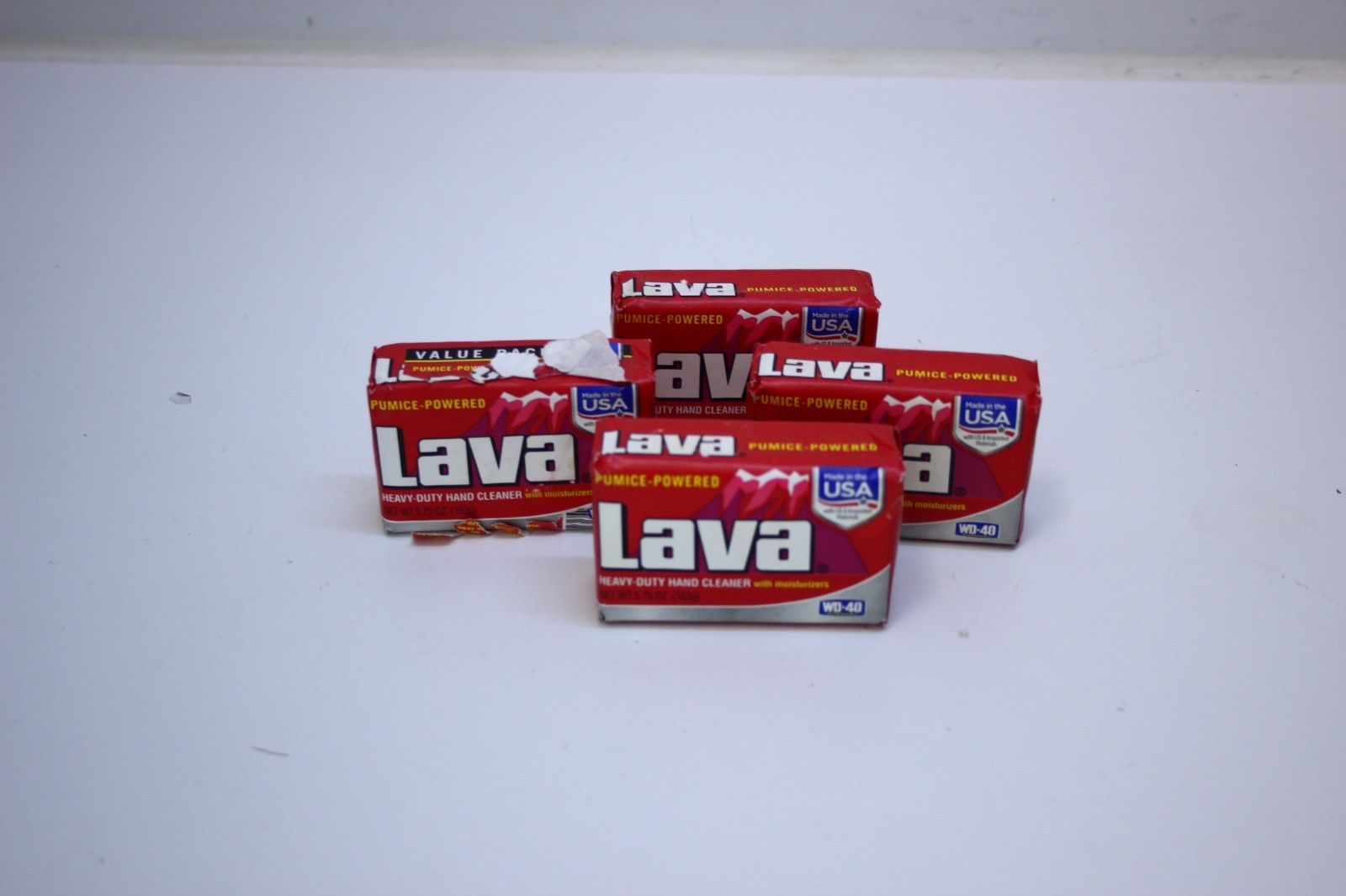 Lava Hand Soap 5.75 oz Bar Heavy Duty Pumice Powered Cleaner, WD40 *FOUR*