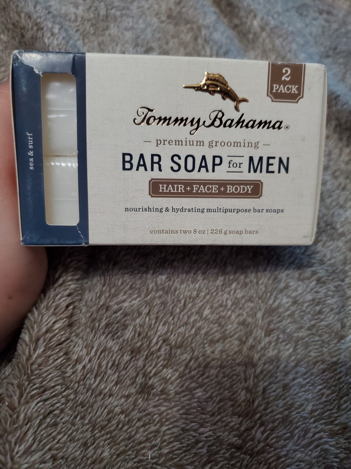 Tommy Bahama Premium Hair Face Body Bar Soap Duo 2-Pack Gift Set -Sea & Surf NEW