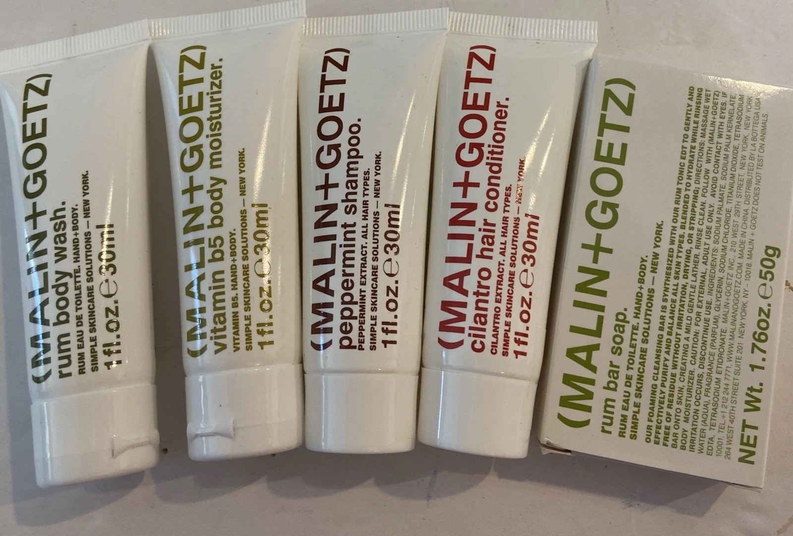 Malin Goetz Travel Size Soap Shampoo Conditioner Body Wash Moisturizer New