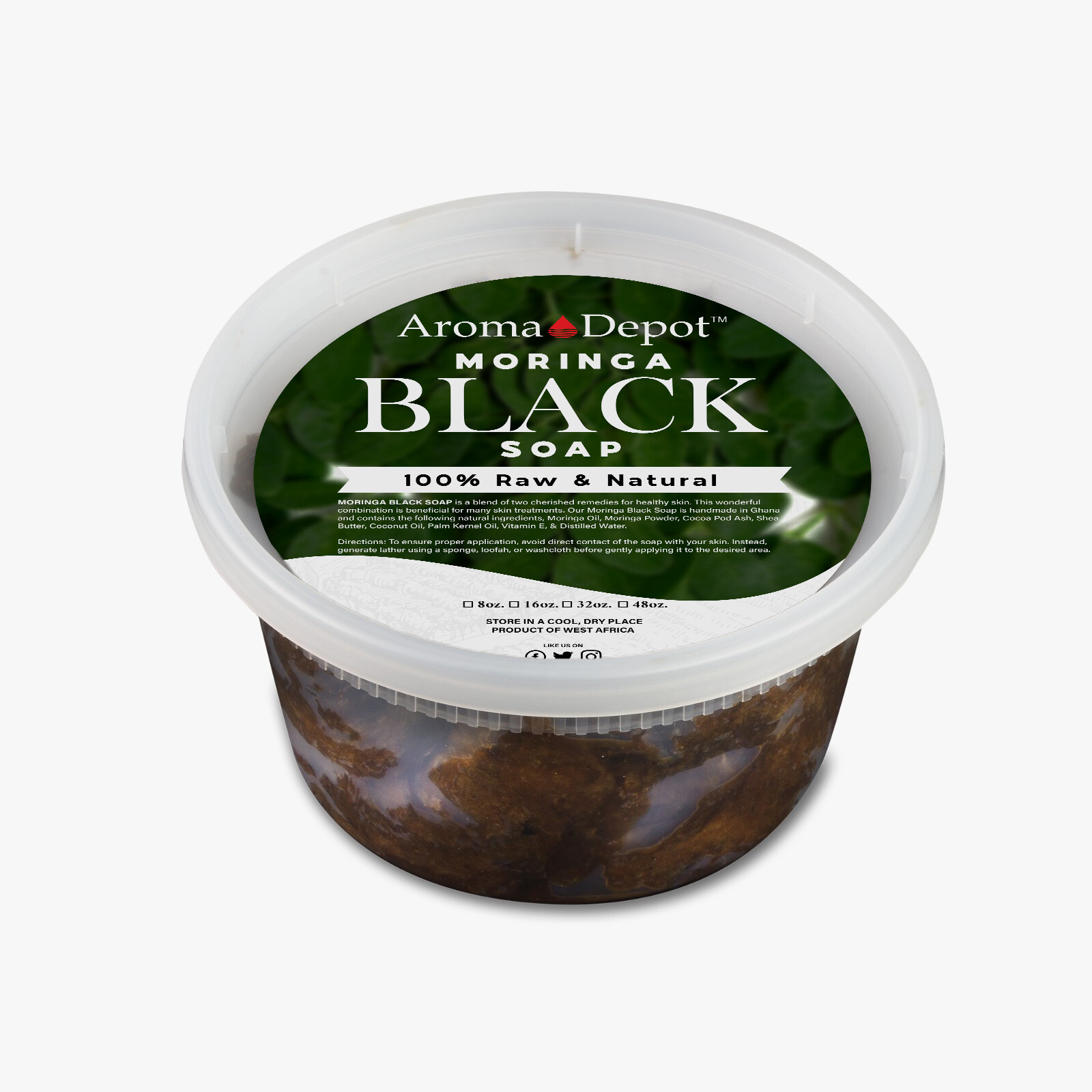 Black Soap 12 oz. PASTE Raw Black Soap Body & Face Wash For Acne Dark Spot