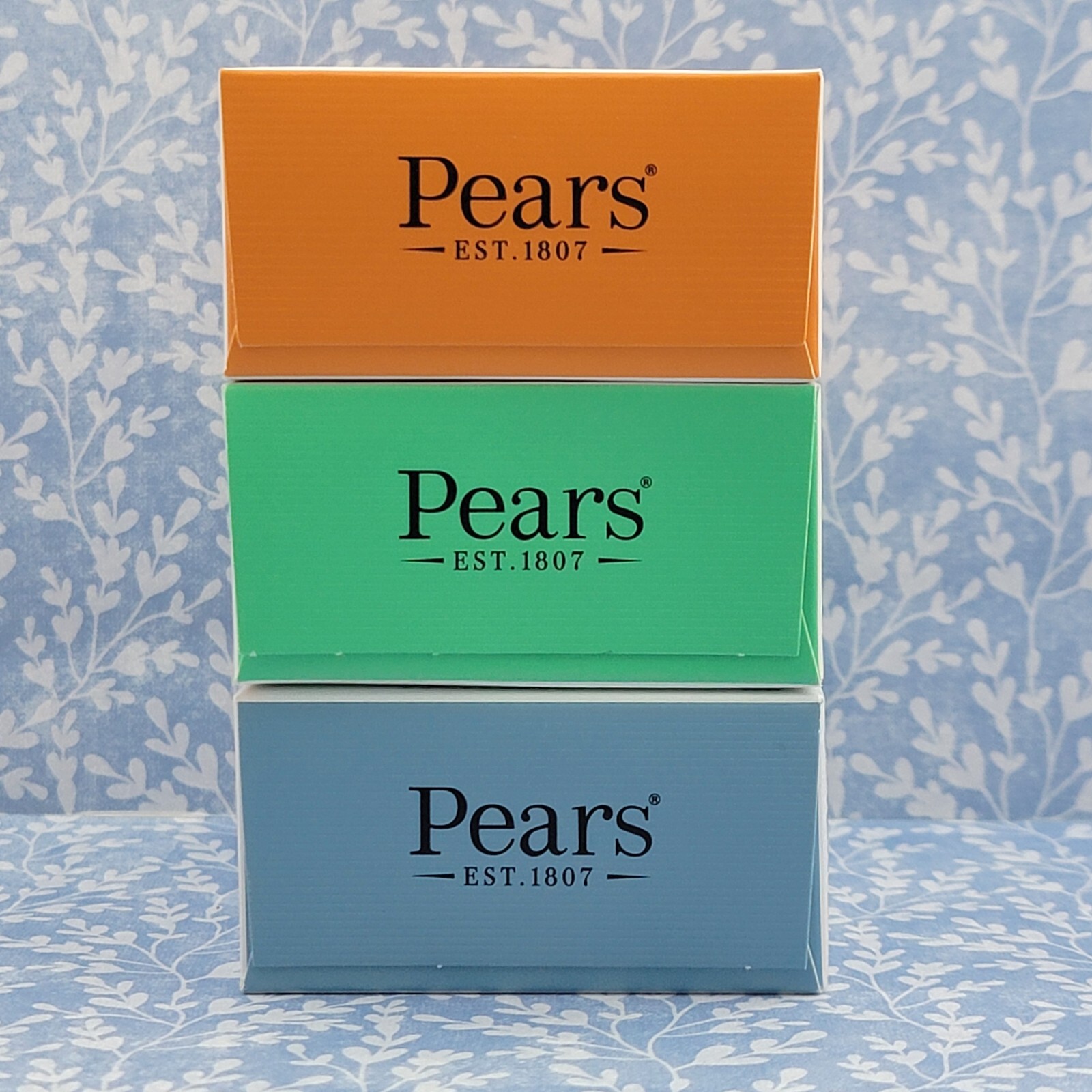 3 PEARS Soaps Plant Oils Lemon Flower Mint Extract Pure & Gentle 100g 3.53 oz