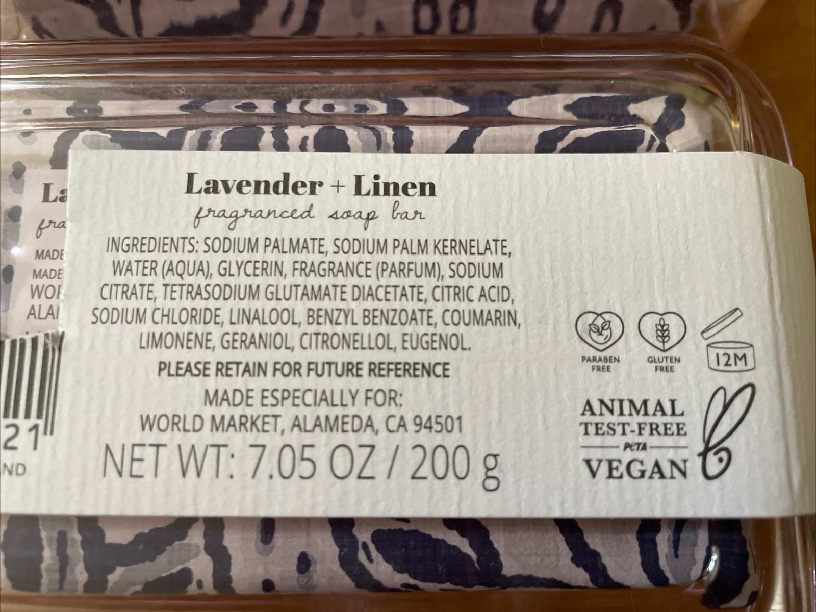 TWO VEGAN Addison & Gates Lavender Linen Fragrance Soap With Pink Glass Dish 7oz