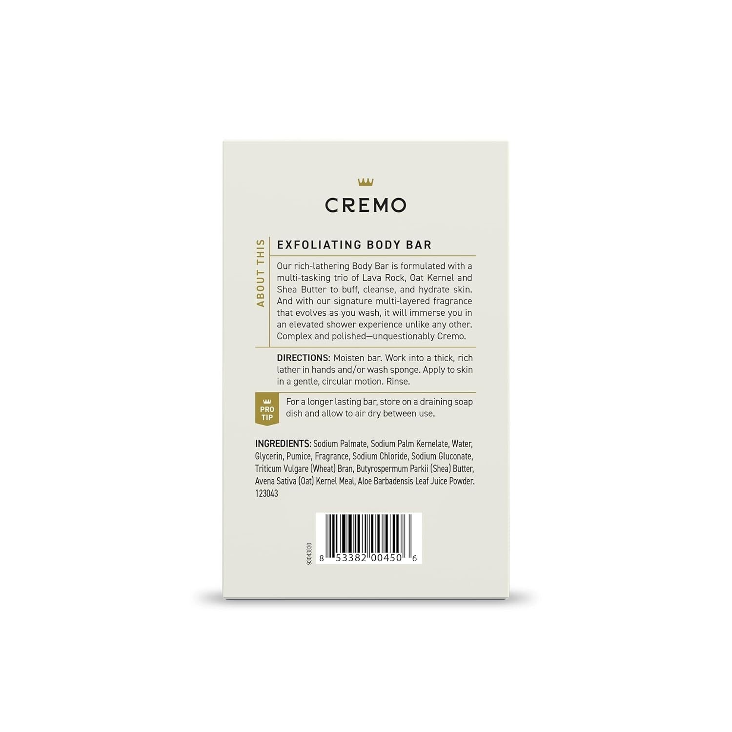 Cremo Exfoliating Body Bars Bourbon & Oak – 6 oz (170g)