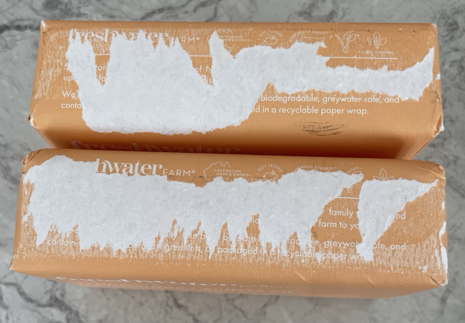 2 Freshwater Farm Australia sandalwood + kunzea oil Milled Castile Soap Bar 7 Oz