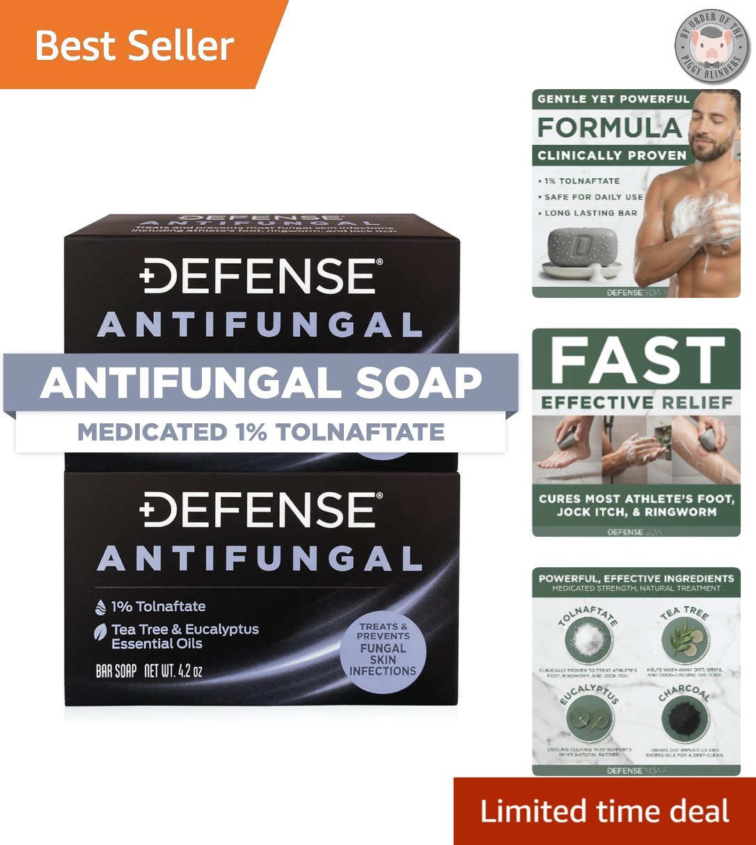 Natural Tea Tree Medicated Soap – 2 Bars for Quick Relief from Fungal Infections