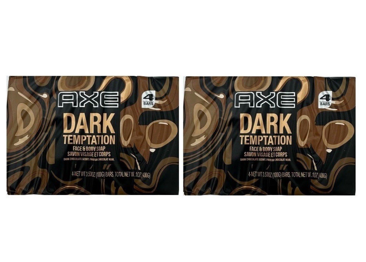 (LOT 8)2 Pk Axe DARK TEMPTATION FACE & BODY SOAP ARS 3.5 oz Ea Bar SEALED RARE