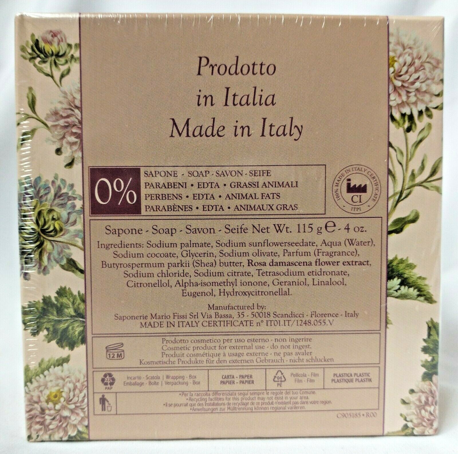 La Florentina Peony Rose Soap & Sponge Set Made in Italy