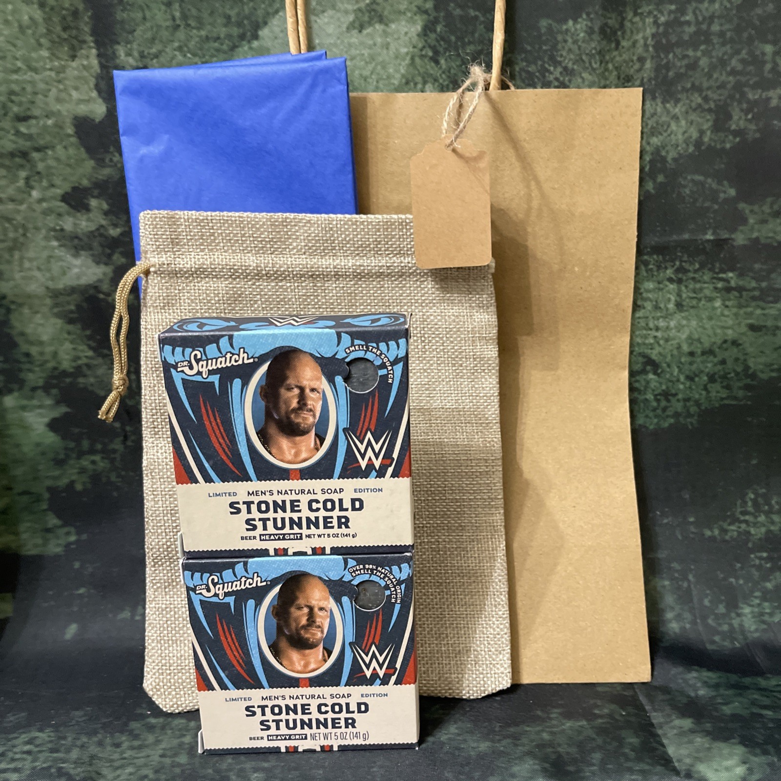 Dr. Squatch Stone Cold Stunner 2 soap gift bag Great Mens Birthday gift