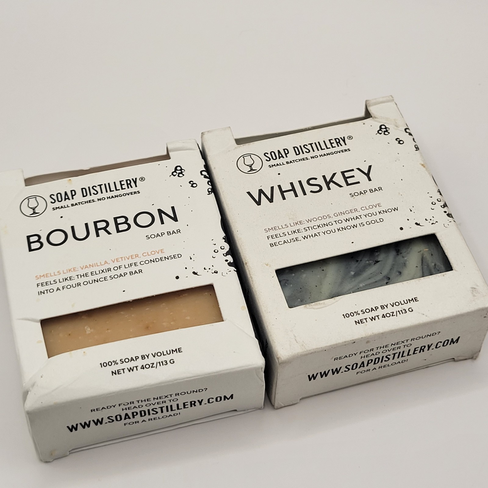 2-Pk SOAP DISTILLERY Bourbon & Whiskey Nourishing Bar Soap 4 oz Each