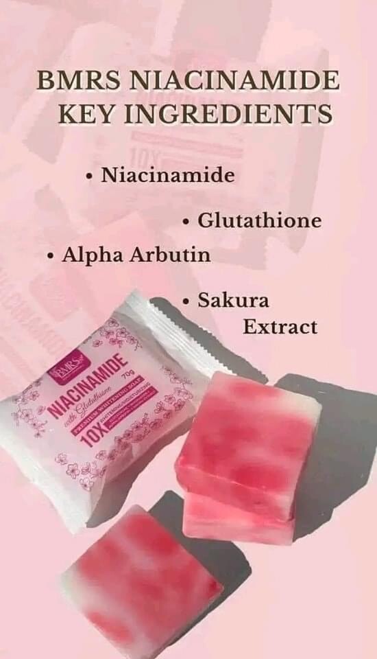 12 Bars BMRS Niacinamide with Glutathione Premium Brightening Soap 70g Each