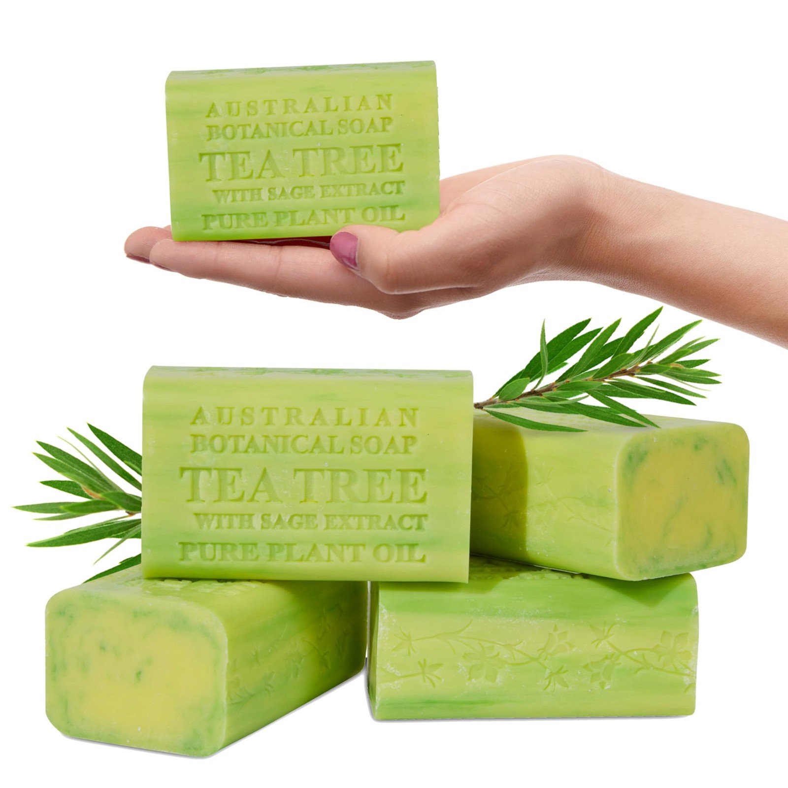 Australian Botanical Soap Tea Tree with Sage Extract – Triple Milled 6.6 oz B…