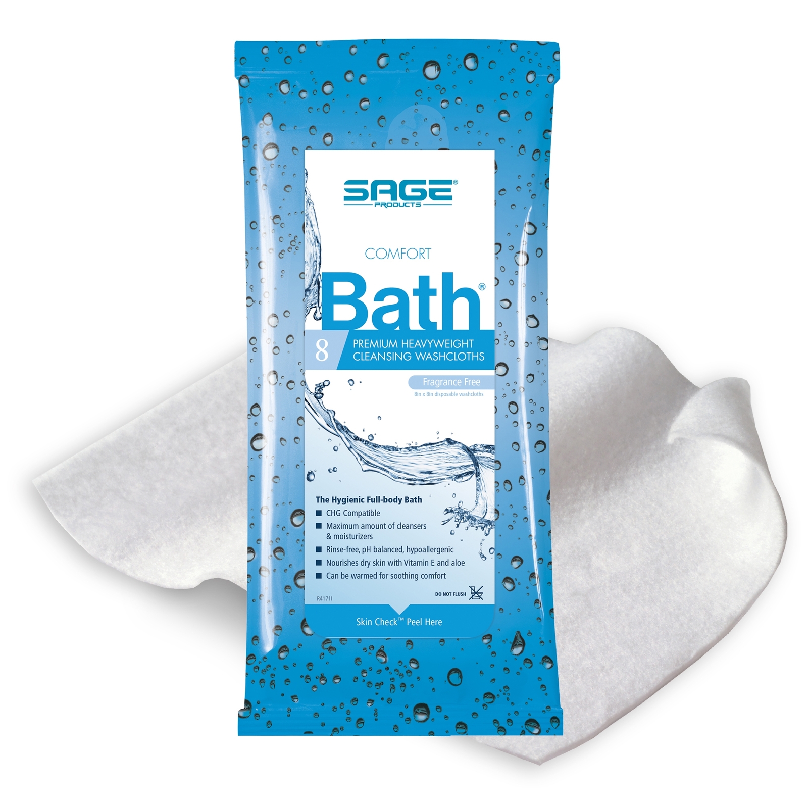 Comfort Bath Bath Wipe or Washcloth 8 x 8″ 7903 1 Pack 8 Wipes