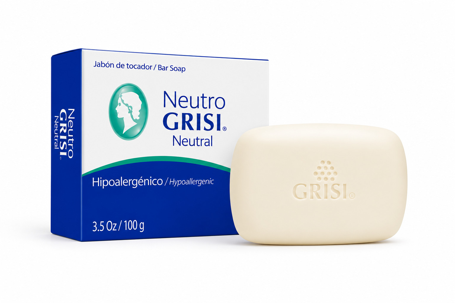Grisi Neutro Neutral Bar Soap 6 Pack Hypoallergenic Gentle Cleansing 3.5 oz