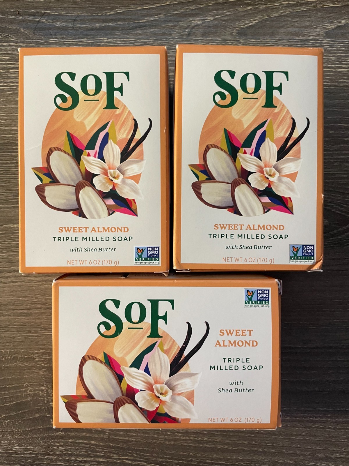3X – South of France Sweet Almond Triple Milled Bar Soap W/ Shea Butter, 6 Oz.