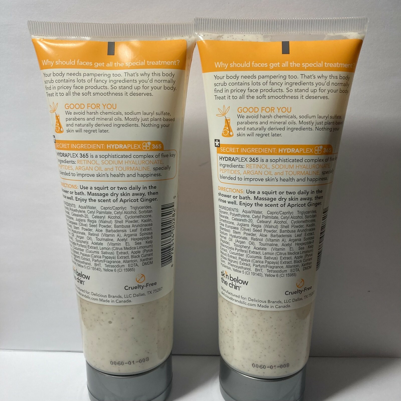 2 Skin Below The Chin Exfoliating Body Scrub Apricot Ginger DISCONTINUED