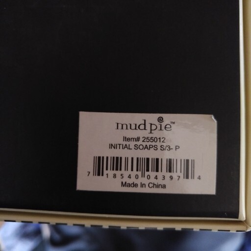 NEW Mud Pie Set Of Three Boxed Set Vanilla Wood Vanillawood Bath Soap Soaps